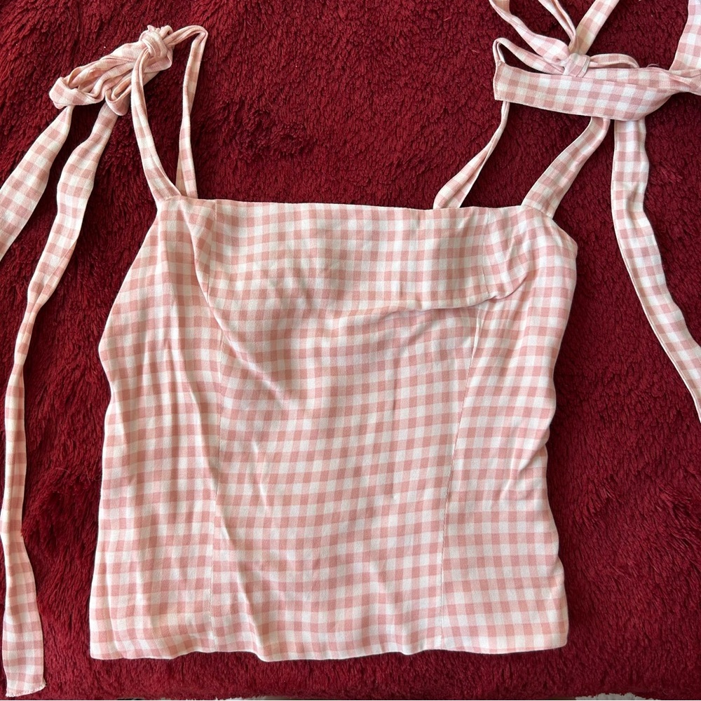 Reformation Pink Gingham Women's Top